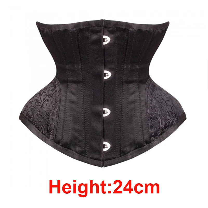 Corset années 30 noir 4 agrafes