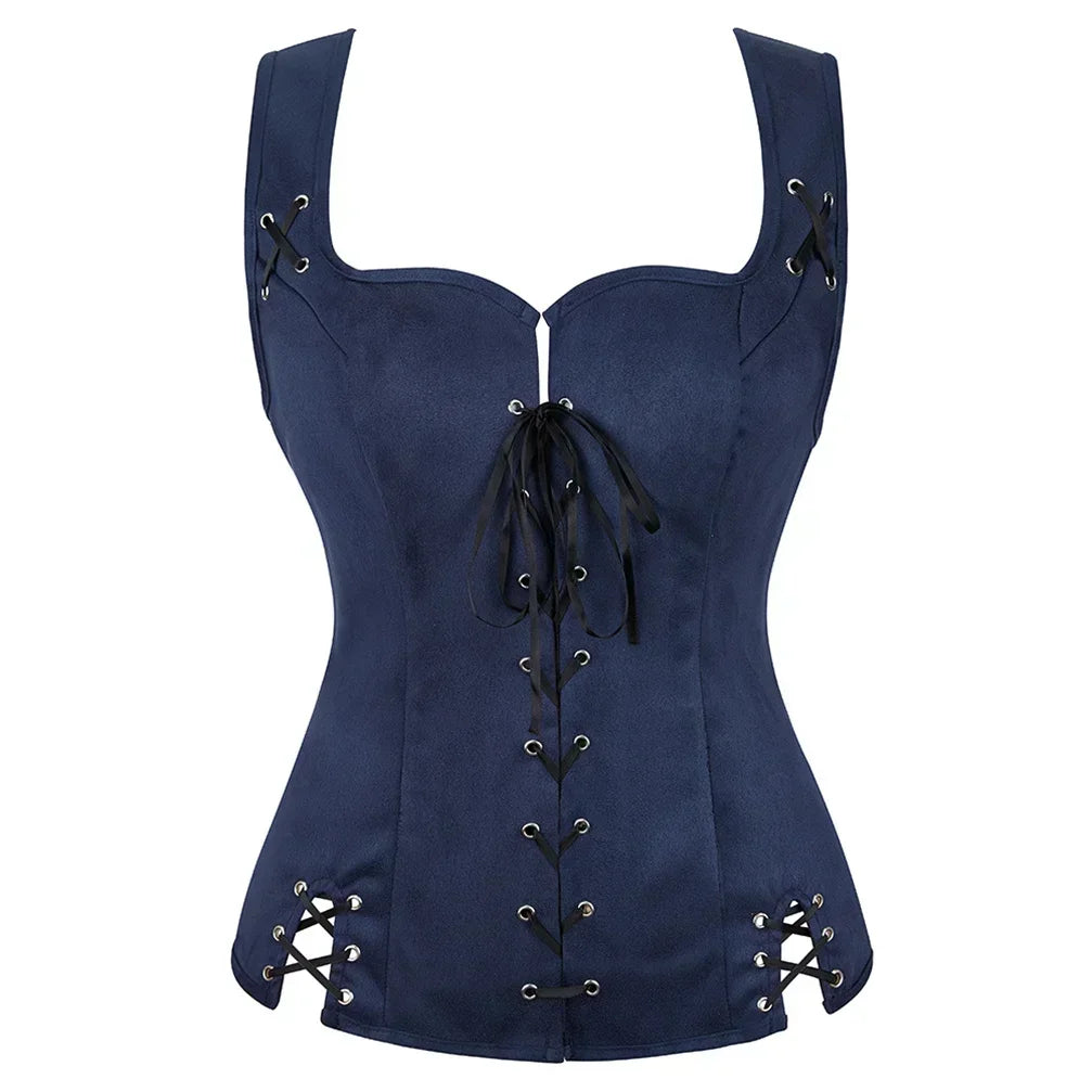 Corset antique bleu