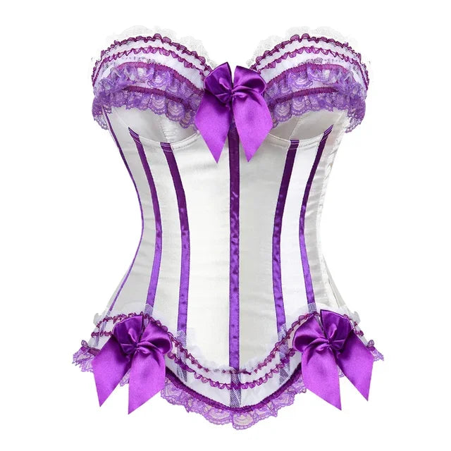 Corset blanc et violet