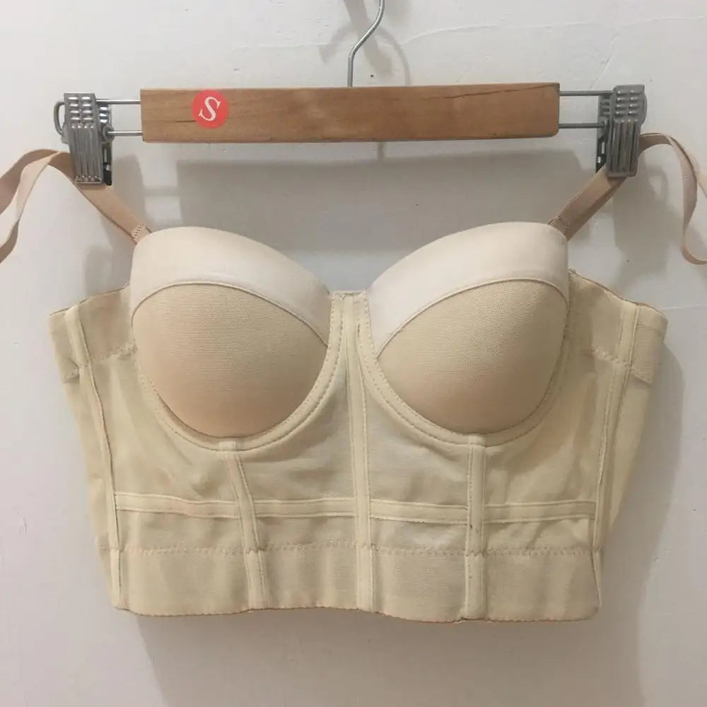 Corset croc top beige