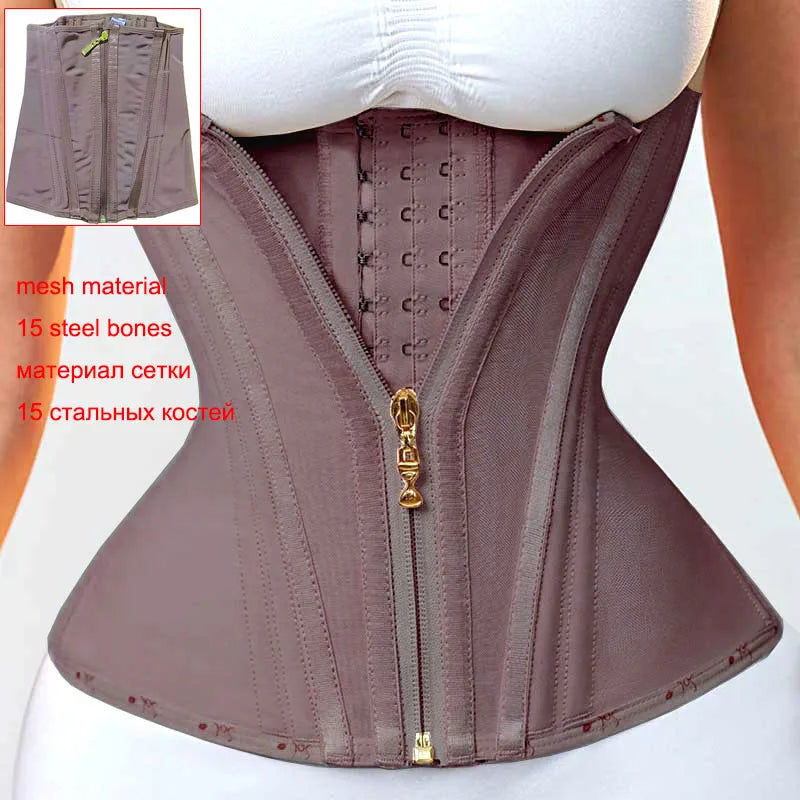 Corset guêpière prune en mesh