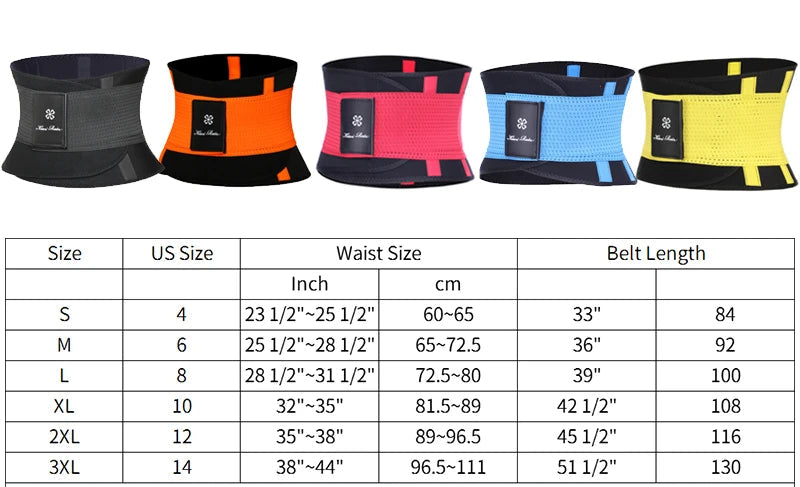 Guide des tailles corset amincissant femme