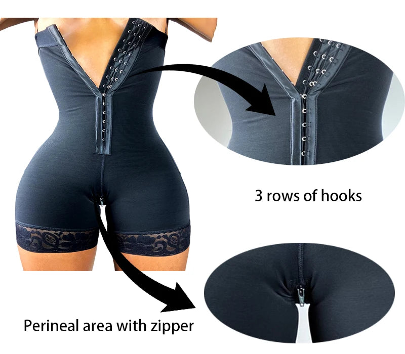 Combinaison corset noir détails