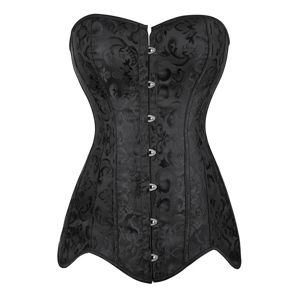 Corset 17ème siècle noir motifs