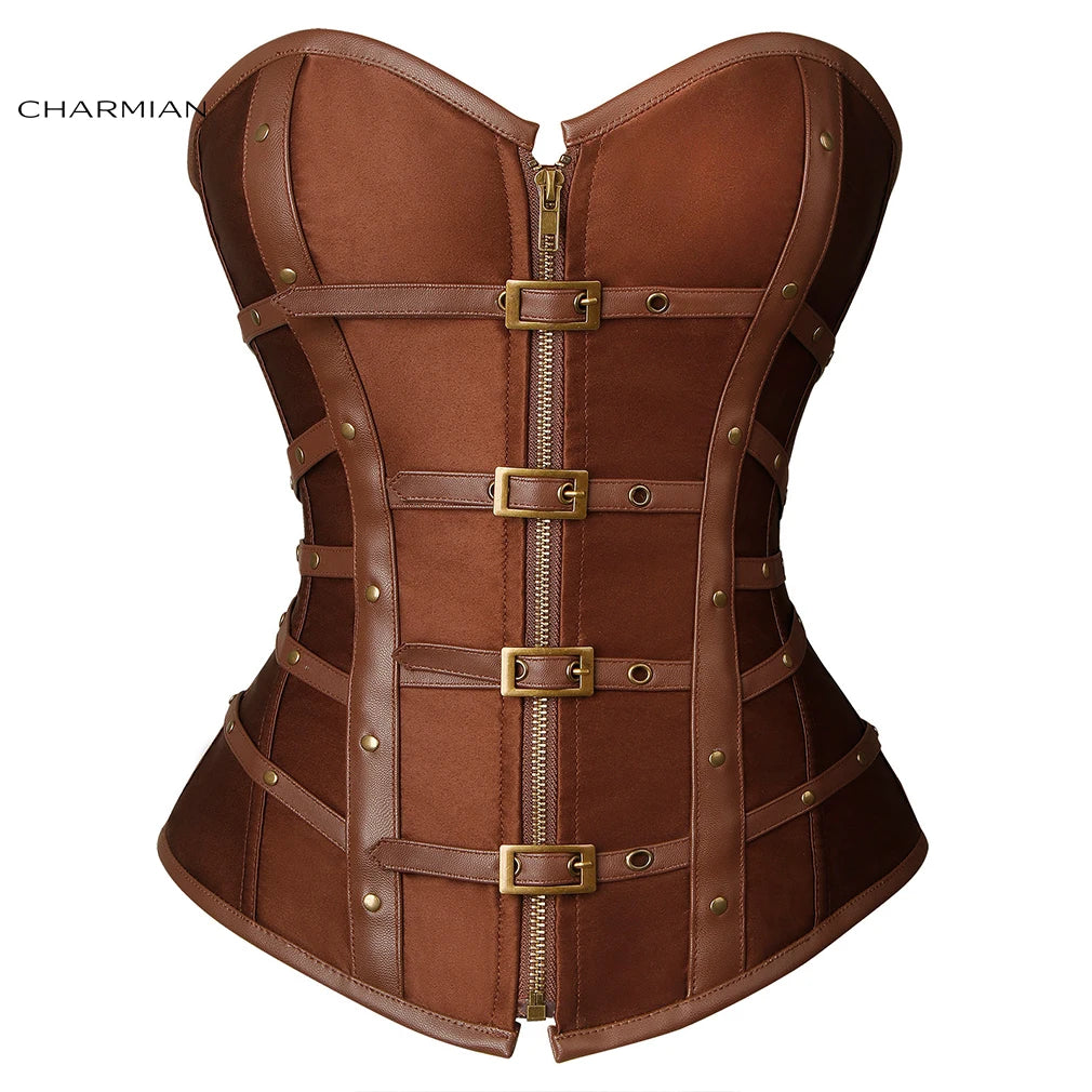 Corset Steampunk brun