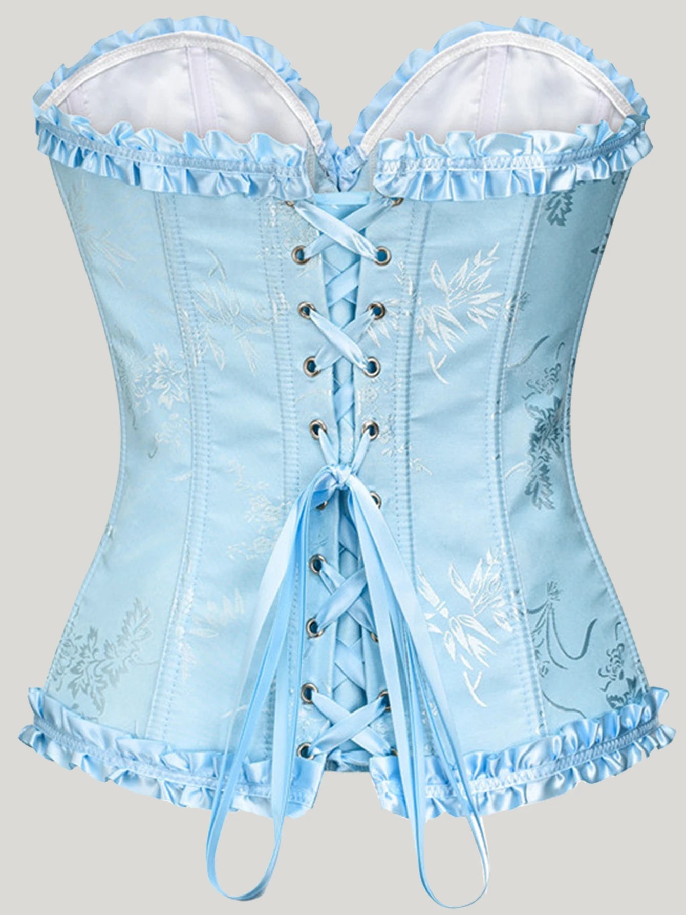 Corset Victorien bleu dos
