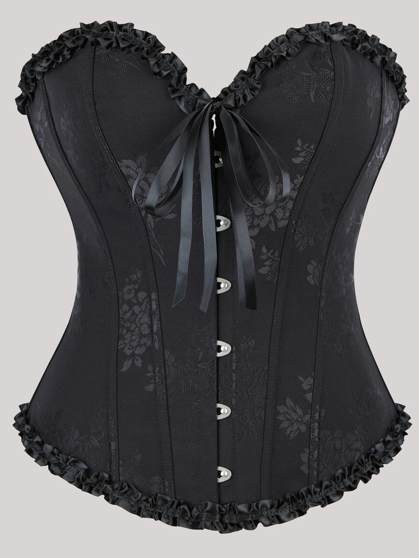 Corset Victorien noir à motifs