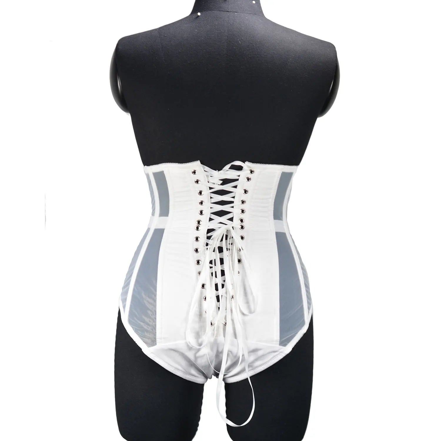 Corset ajustable blanc dos
