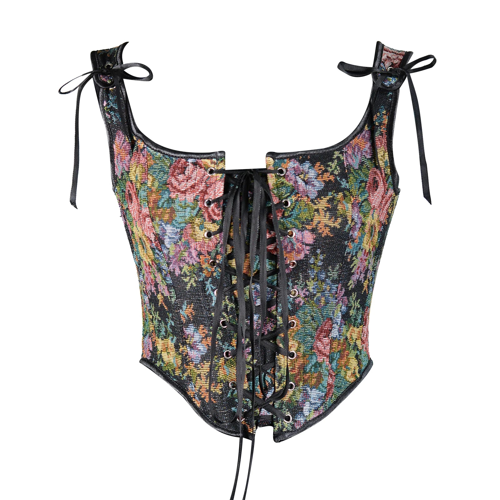 Corset avec roses noir