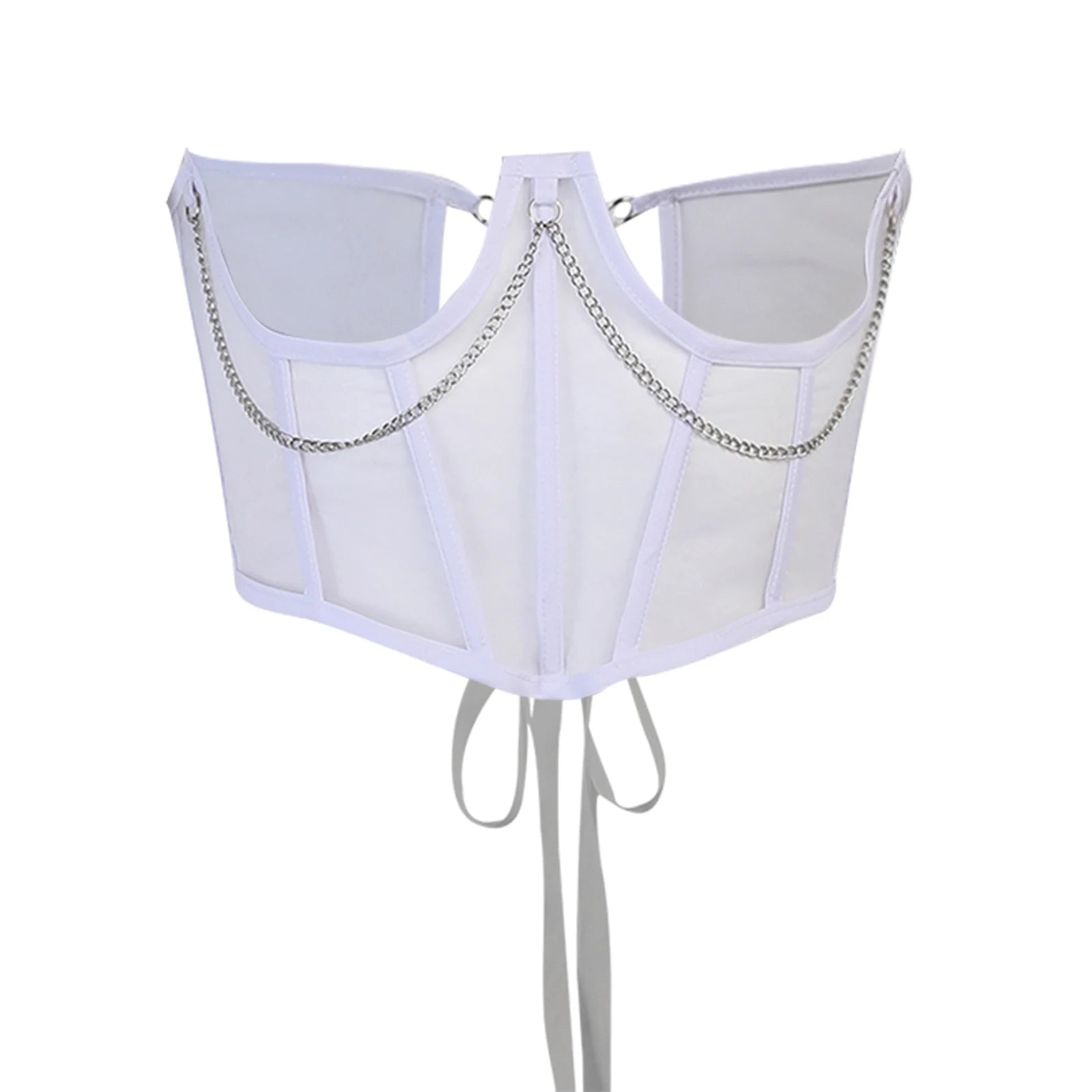 Corset blanc avec chaîne
