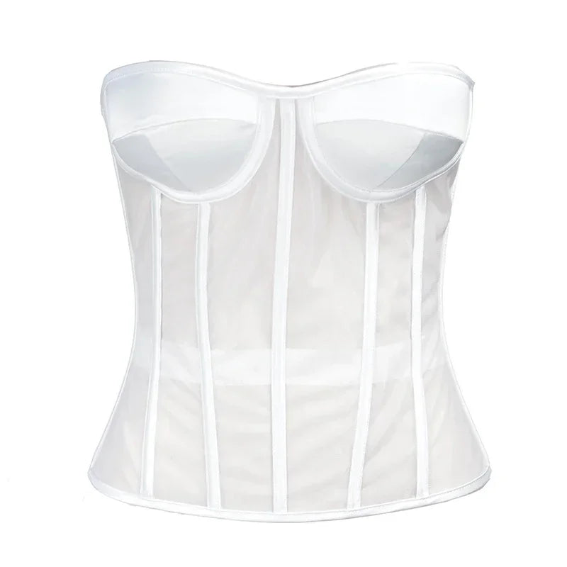 Corset blanc transparent