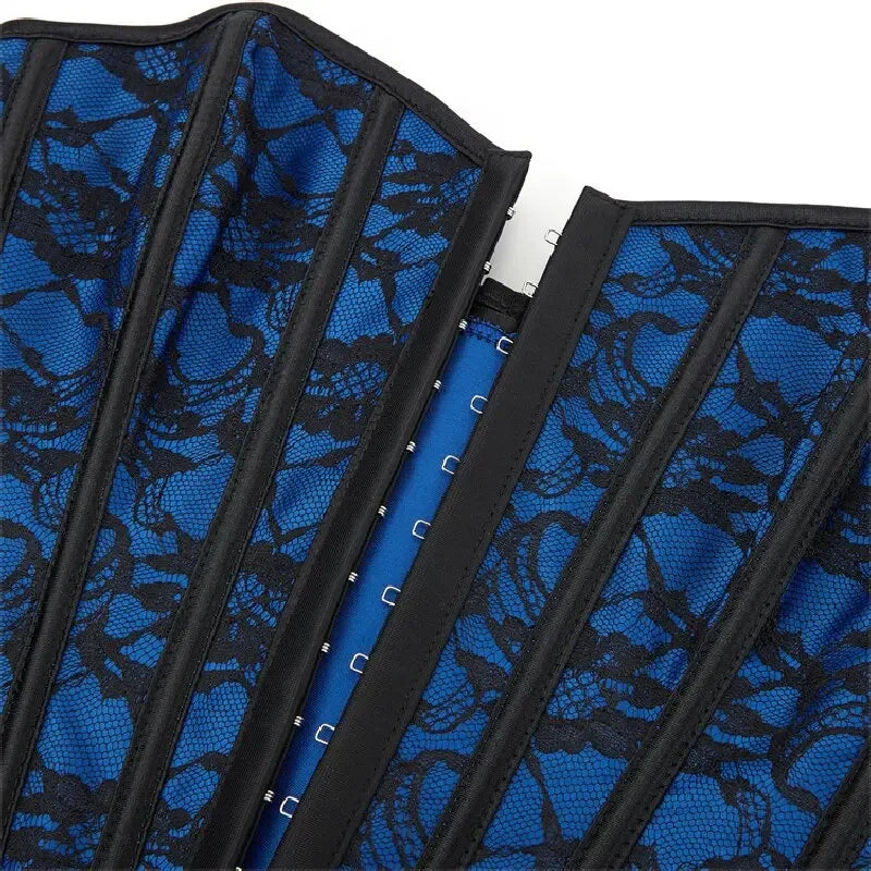 Corset bleu roi agrafes
