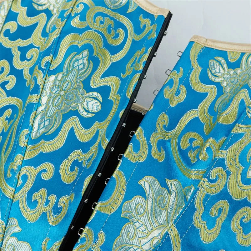 Corset bleu turquoise agrafes