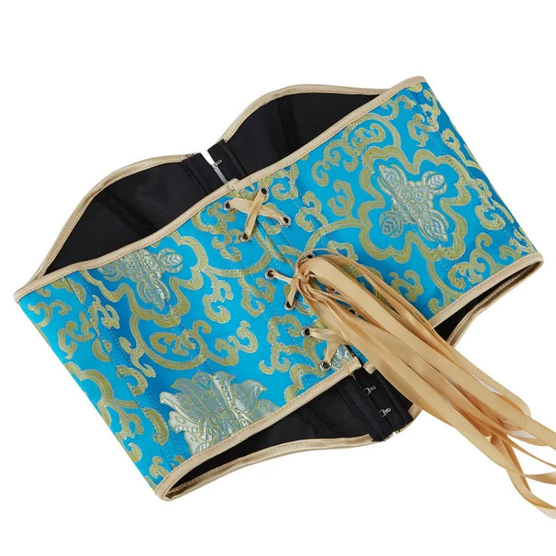 Corset bleu turquoise lacets