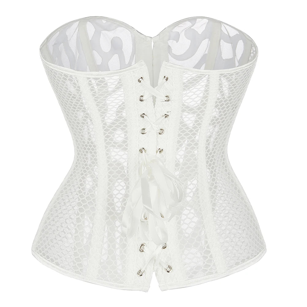 Corset boudoir blanc dos