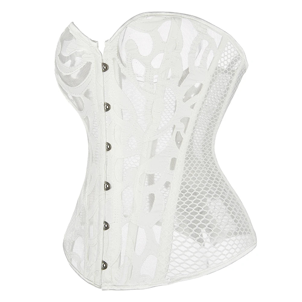Corset boudoir blanc profil
