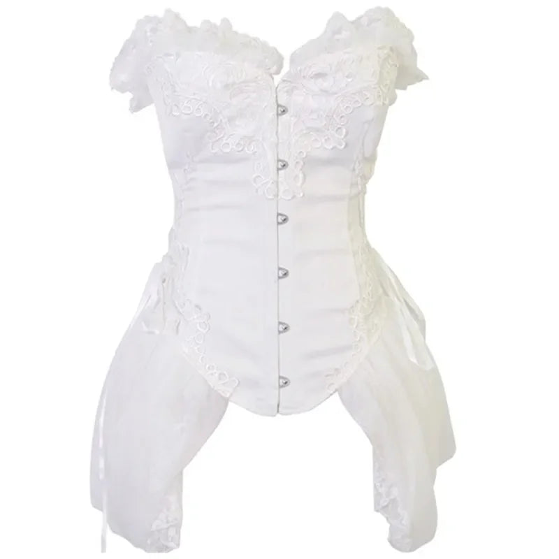 Corset burlesque blanc