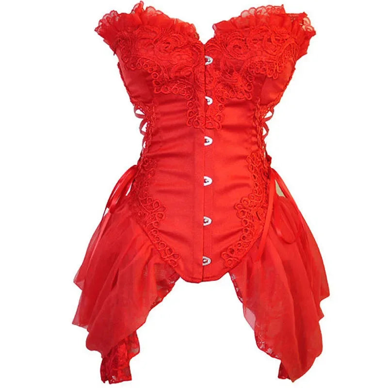 Corset burlesque rouge