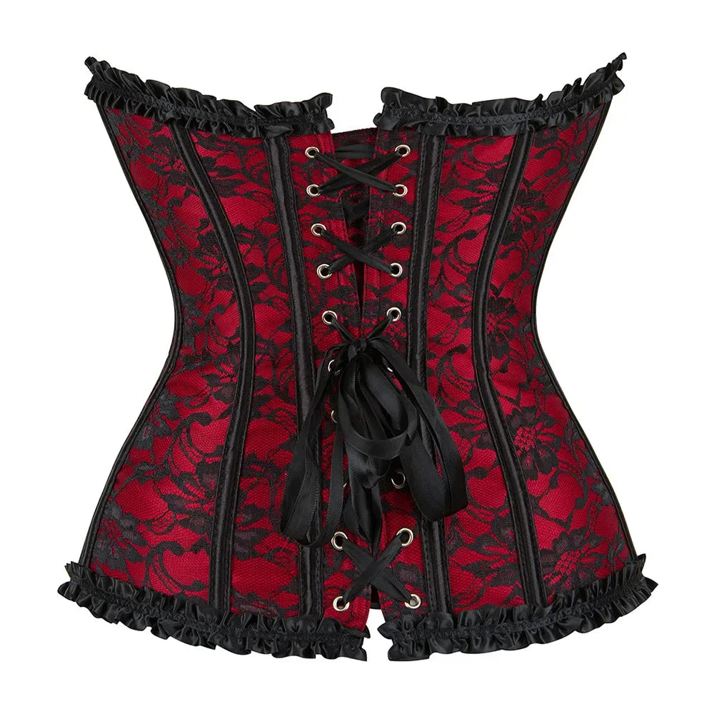 Corset cabaret rouge dos