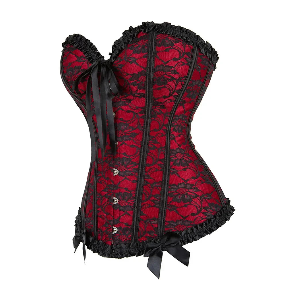 Corset cabaret rouge profil