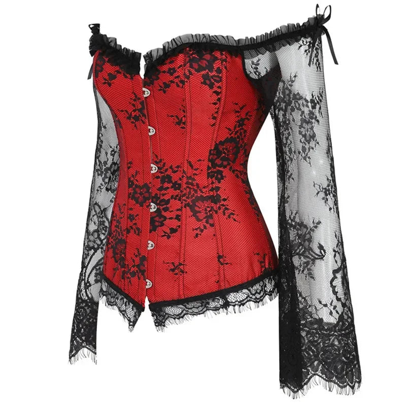 Corset complet rouge profil