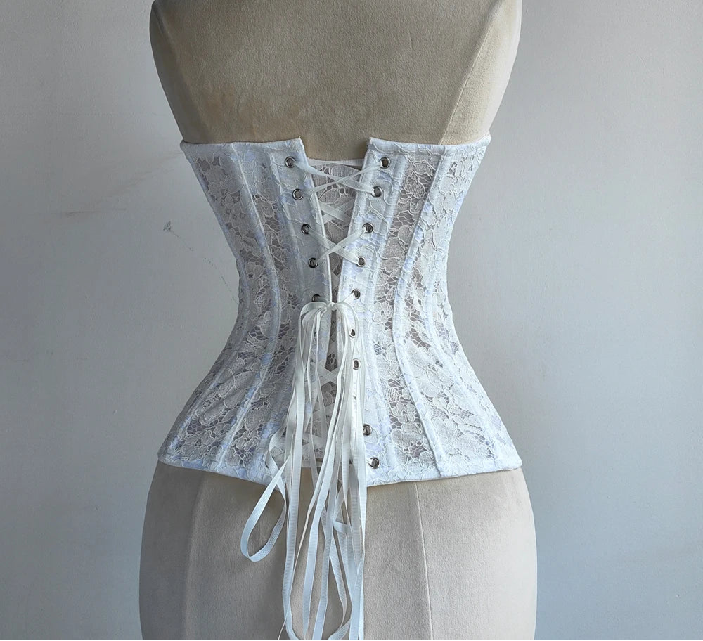 Corset conique blanc dos