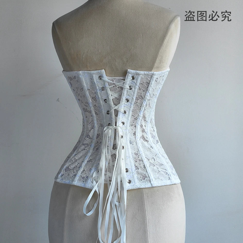 Corset conique blanc dos