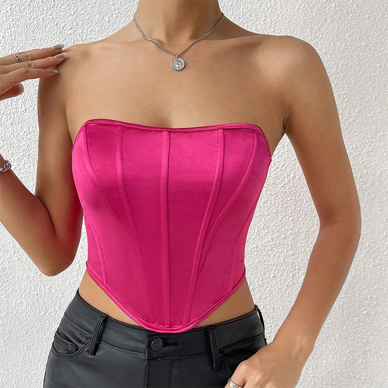 Corset croc-top rose