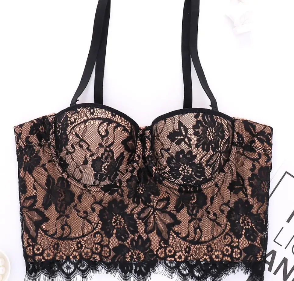 Corset croc top dentelle