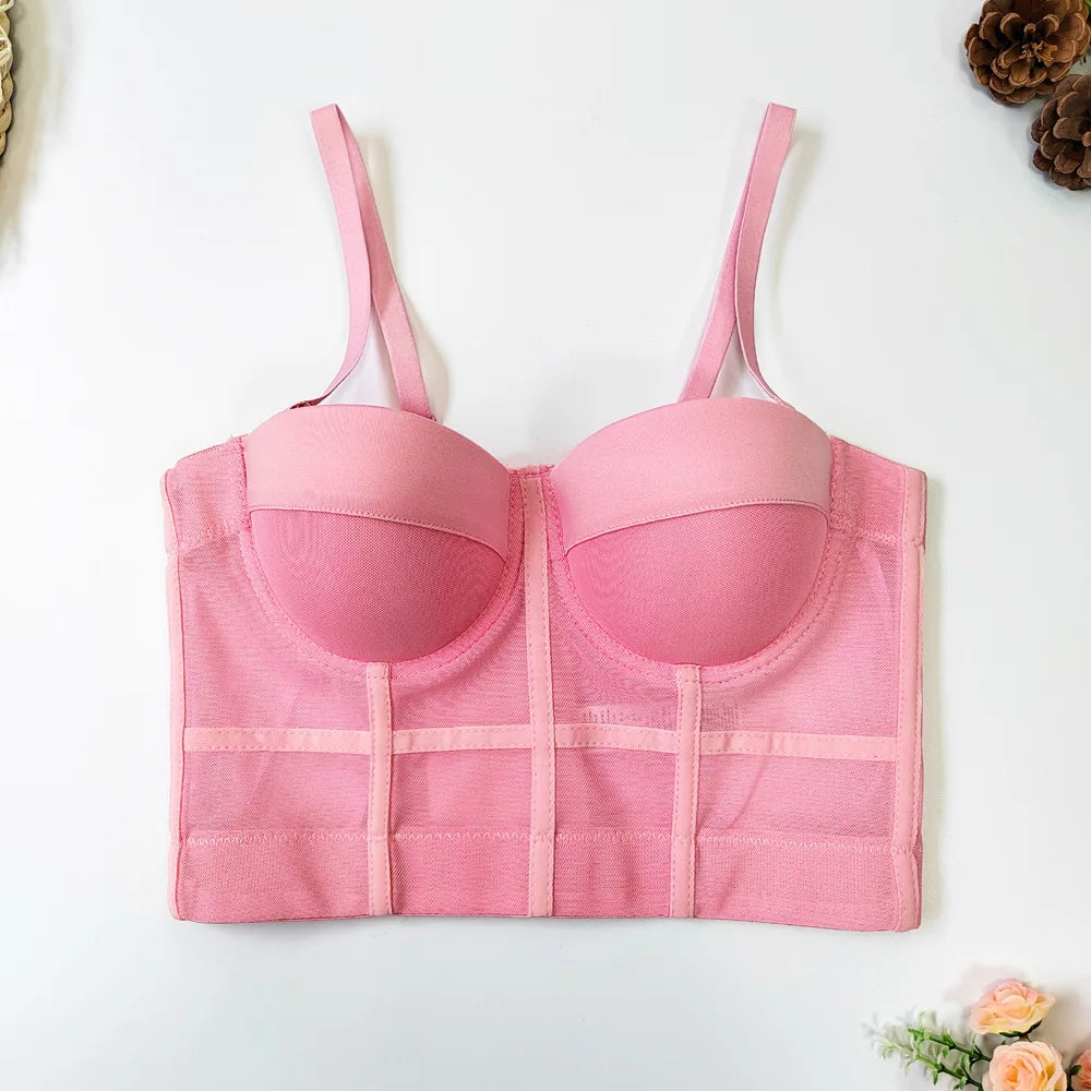 Corset croc top rose