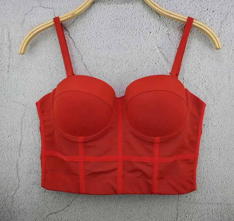 Corset croc top rouge