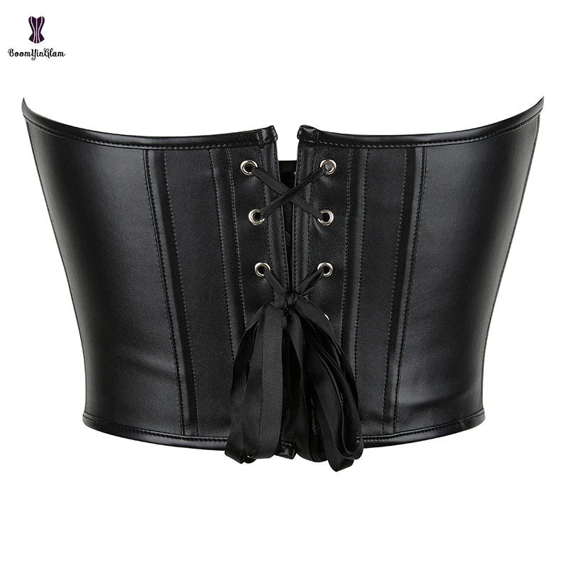 Corset cuir noir dos