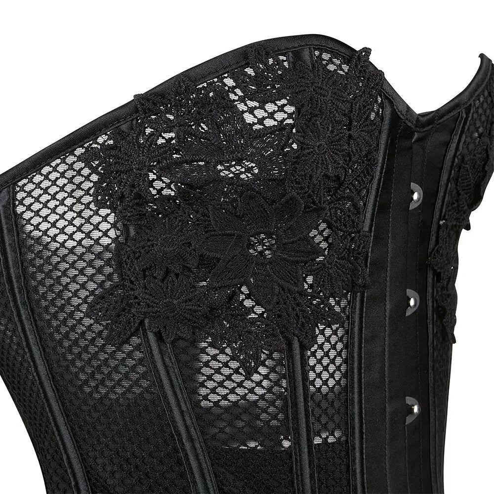 Corset dentelle noir détail
