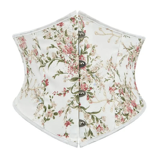 Corset fleuri beige