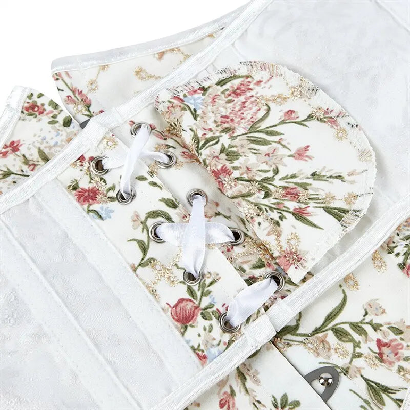 Corset fleuri beige intérieur