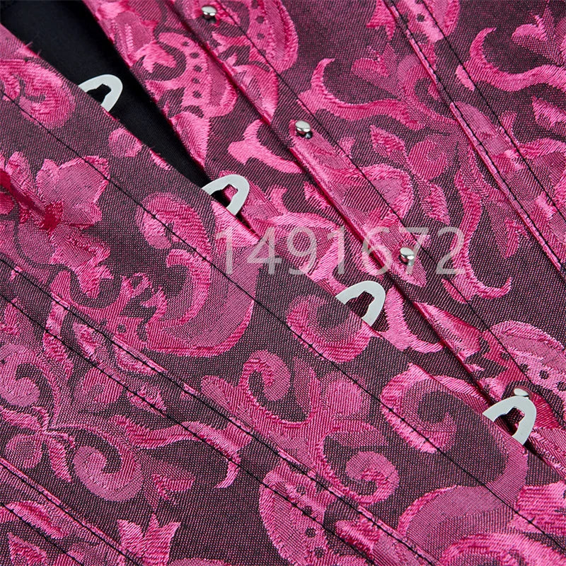 Corset fuchsia agrafes