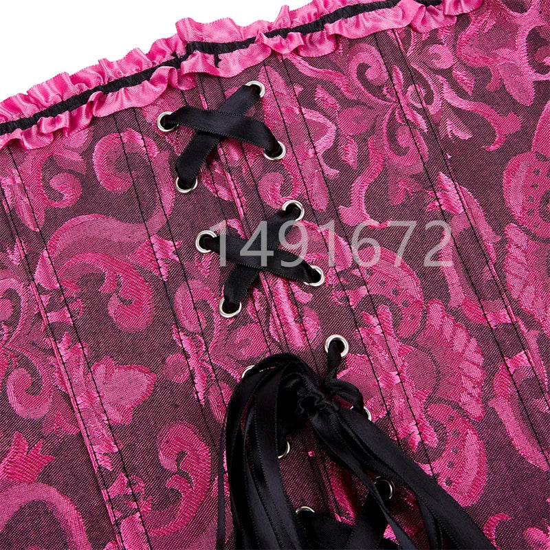 Corset fuchsia lacets
