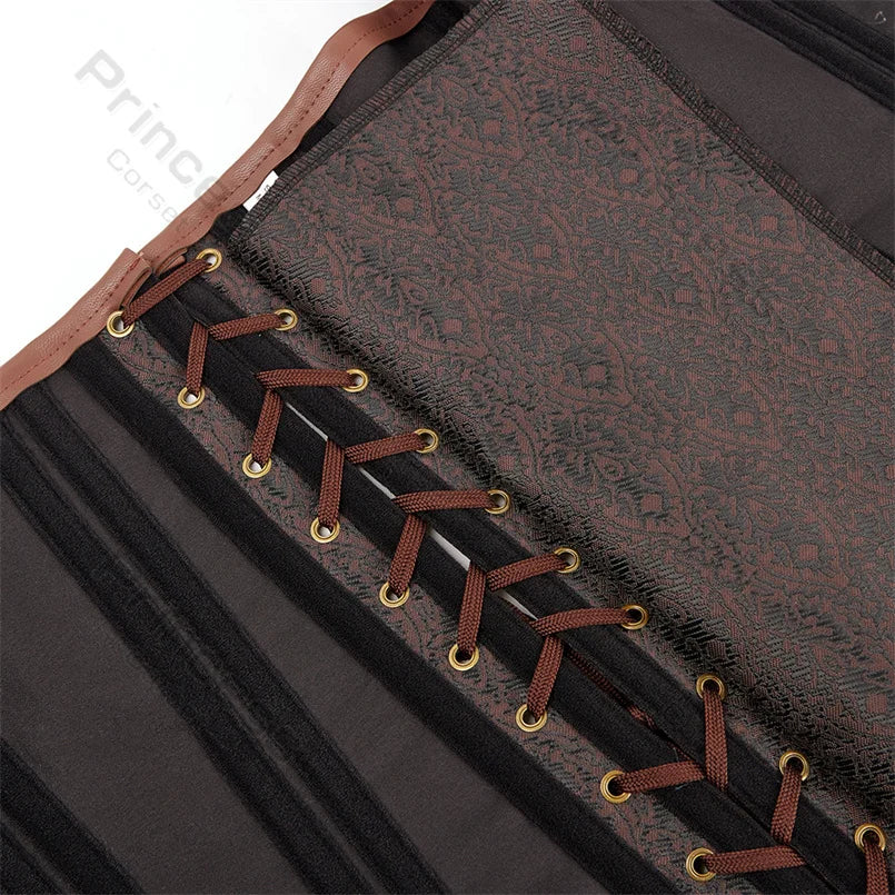 Corset gothique brun avec col lacets