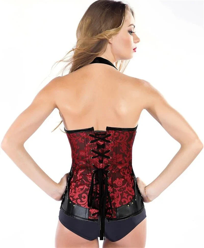 Corset guerrière rouge dos