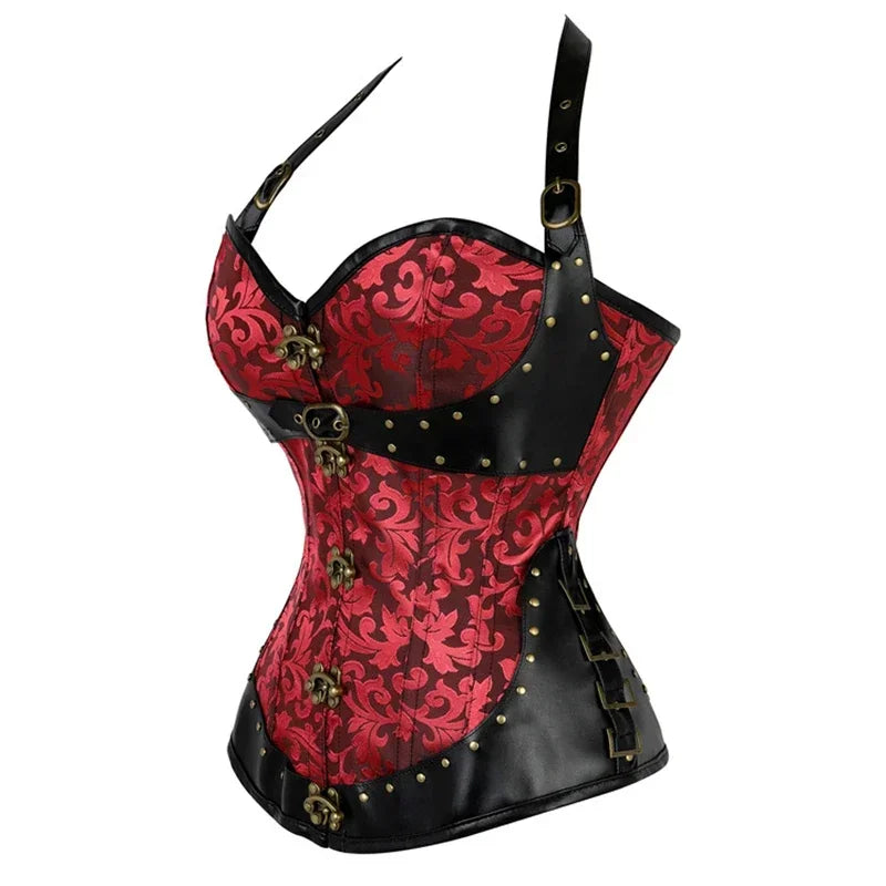 Corset guerrière rouge profil