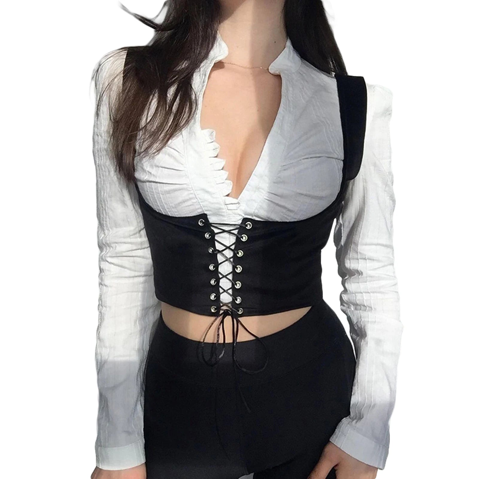 Corset lacets noir