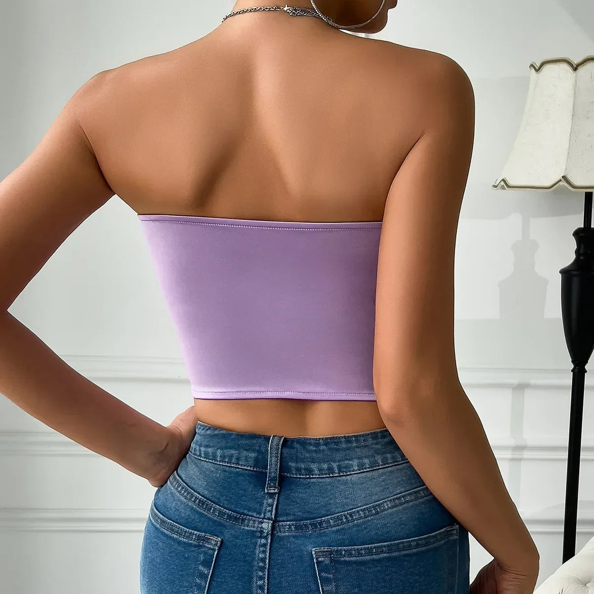 Corset lilas avec papillons dos