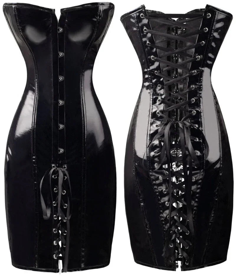 Corset long noir dos