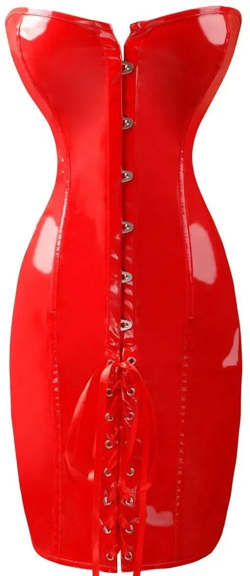 Corset long rouge