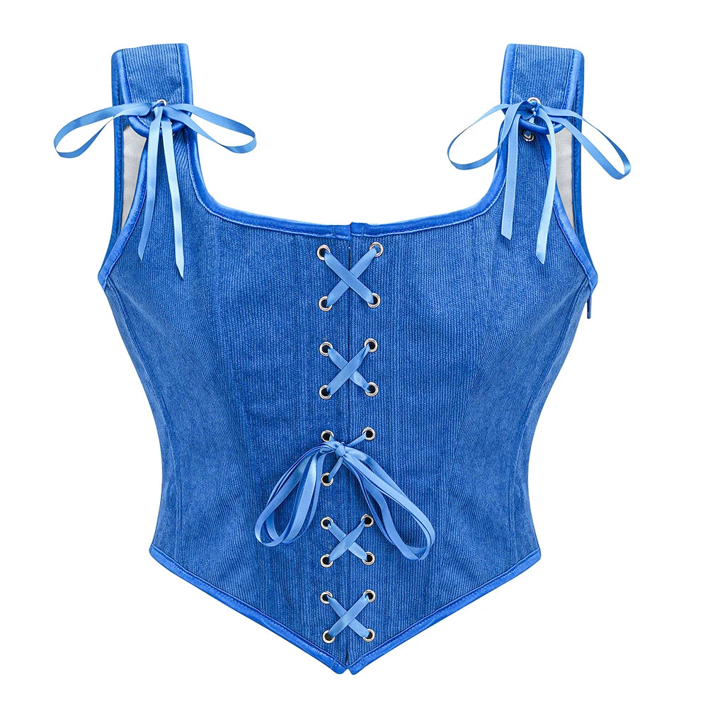 Corset médiéval bleu