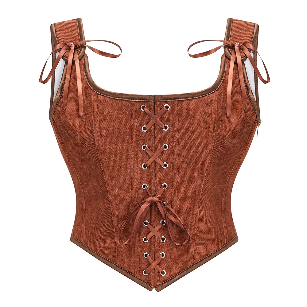 Corset médiéval brun