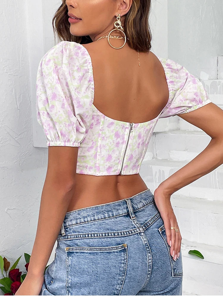 Corset manches bouffantes dos