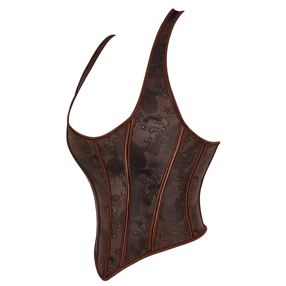 Corset marron profil
