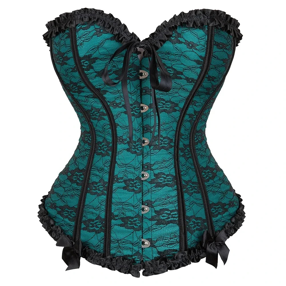 Corset émeraude avec dentelle
