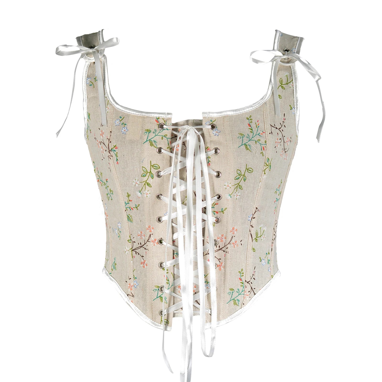 Corset à motifs légers beige